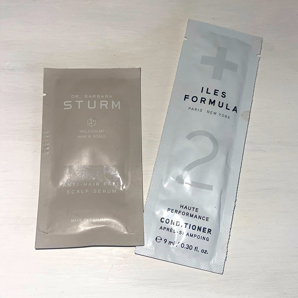 ILes formula Paris New York conditioner and anti-hair fall scalp serum samples